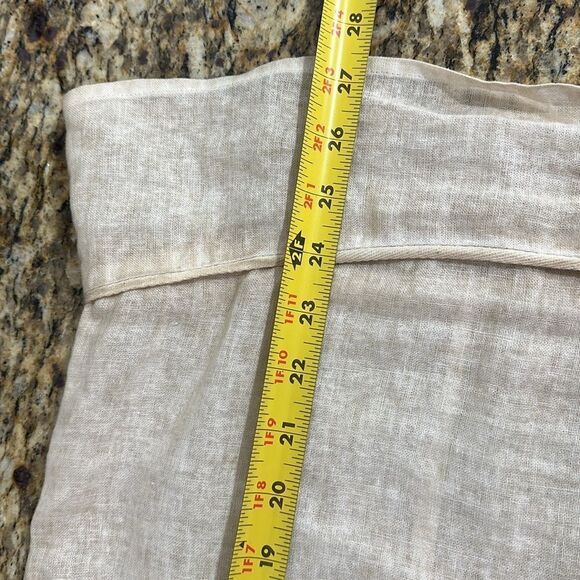 Azucar Beige Linen Lace Detailing Short Sleeve Top Blouse Size M - Picture 6 of 6